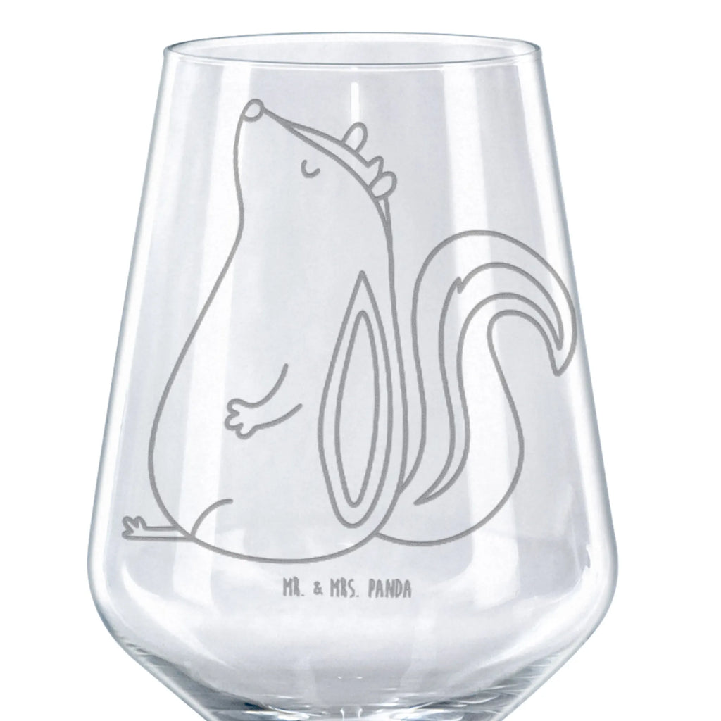 Kieliszek do czerwonego wina skunks siedzenie Stinktier, Skunk