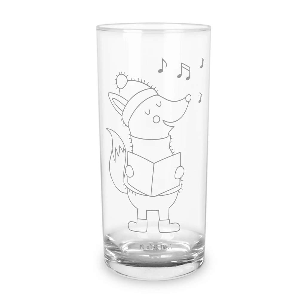 Szklanka na wodę lis Śpiewak Zima, Boże Narodzenie, dekoracje świąteczne, Mikołaj, Adwent, Wigilia, zimowy motyw