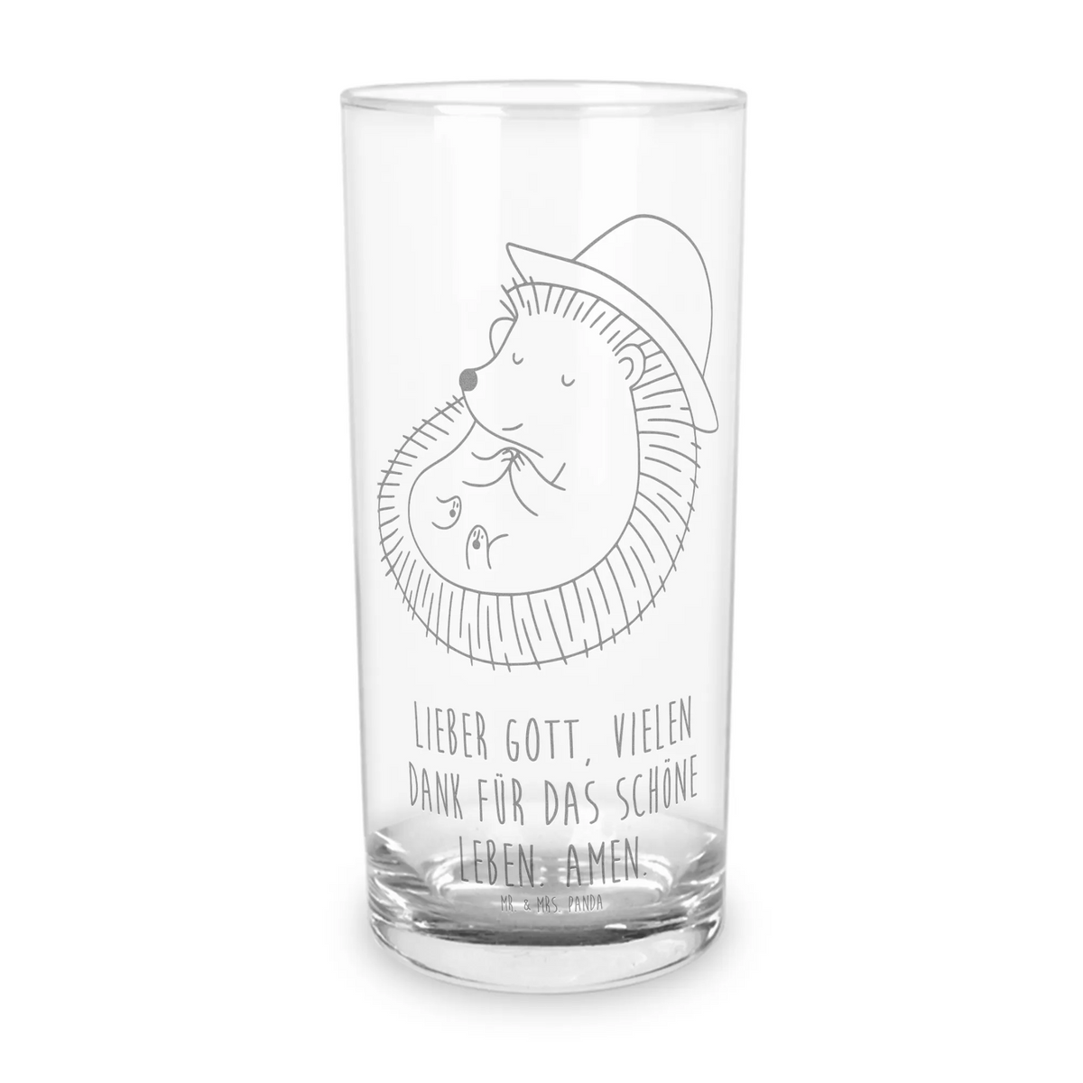 Water Glass Hedgehog Pray cute, gift ideas, cute animal motives, card, hand drawn, funny sayings, good mood, special gifts, animal lover, gifts, small animals, gratitude, enjoy, God, sun hat, hedgehog with hat, pray, be grateful