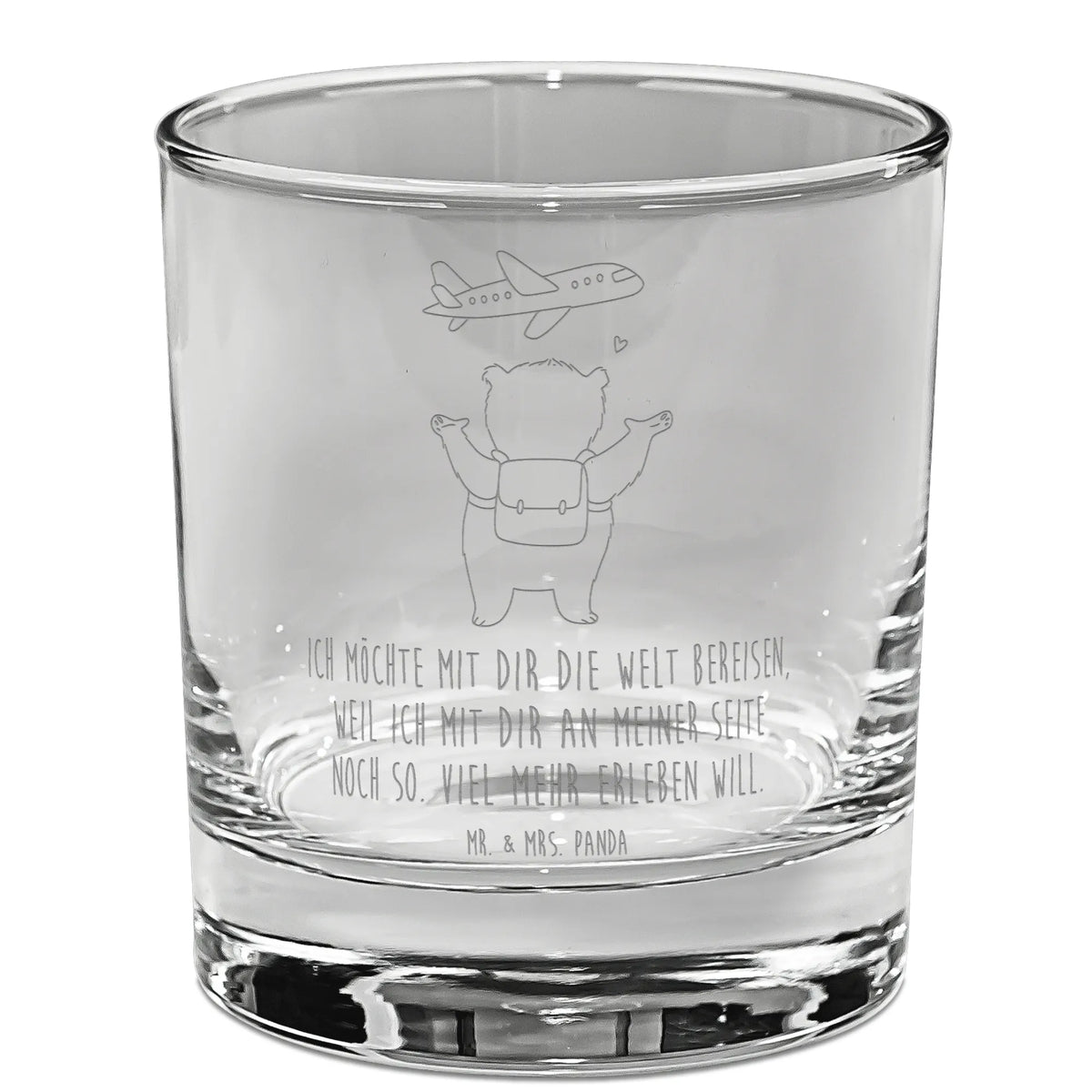 Szklanka do whisky niedźwiedź samolot Miłość, przyjaciel, przyjaciółka, mąż, żona, wesele, zaręczyny, prośba o rękę, prezent miłosny, rocznica, dzień ślubu