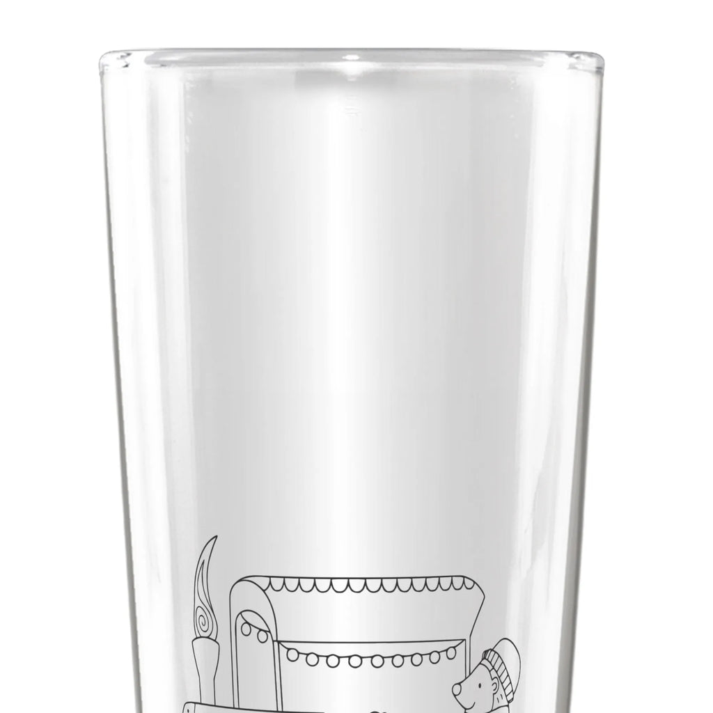 Personalized Beer Glass hedgehog Chestnuts Winter, Christmas, Christmas time, snow