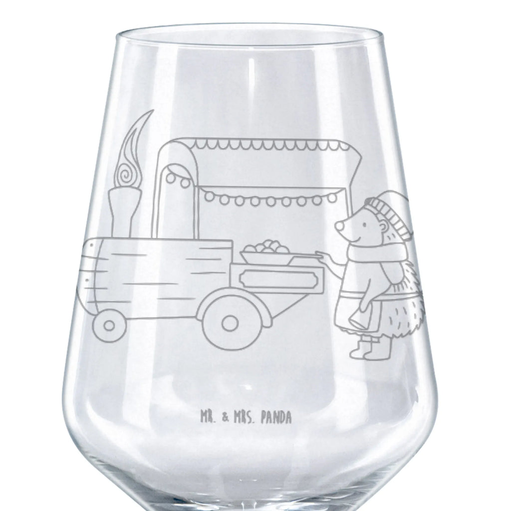 Kieliszek do czerwonego wina Jeż kasztany Zima, Boże Narodzenie, dekoracje świąteczne, Mikołaj, Adwent, Wigilia, zimowy motyw