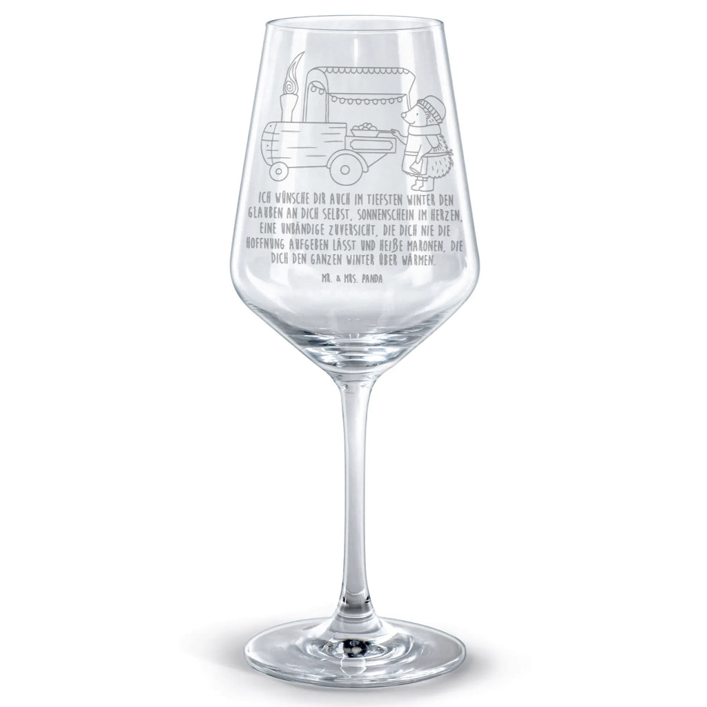 Kieliszek do czerwonego wina Jeż kasztany Zima, Boże Narodzenie, dekoracje świąteczne, Mikołaj, Adwent, Wigilia, zimowy motyw