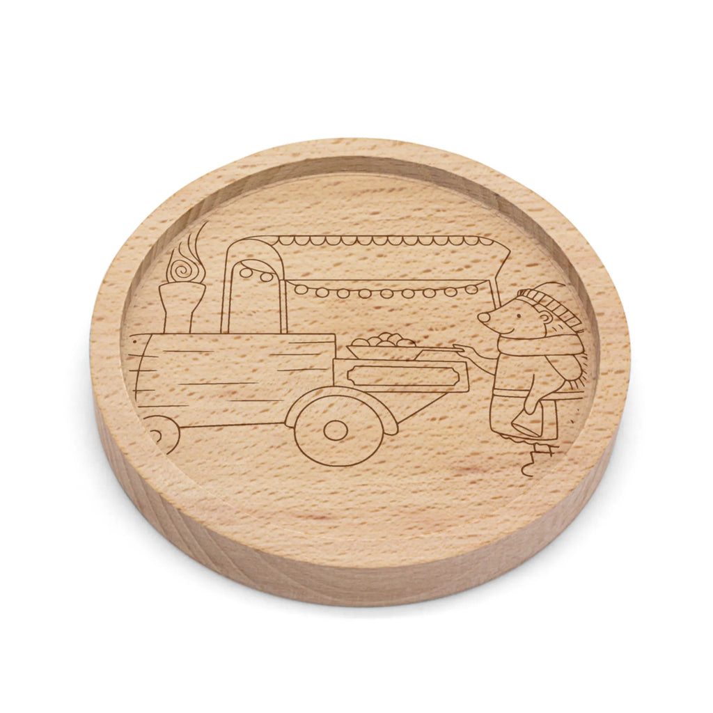 Holz Untersetzer Igel Maronen Untersetzer, Holz Untersetzer, Untersetzer graviert, Gravierte Untersetzer, Winter, Weihnachten, Weihnachtsdeko, Nikolaus, Advent, Heiligabend, Wintermotiv, Maronen, Weihnachtsmarkt, Duft, Kastanien