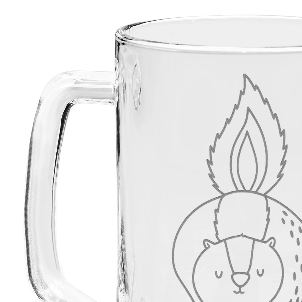 Engraved Beer Mug skunk attack Skunk, wild animal, stinky, predator, skunk, stinker, angry, threatening
