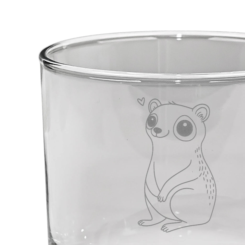 Personalized Whiskey Glass Slow loris Happy small animals, cute, funny, cute animal motives, hand drawn, small world, funny sayings, good mood, happy, gifts, gift ideas, special gifts, animal lover, card