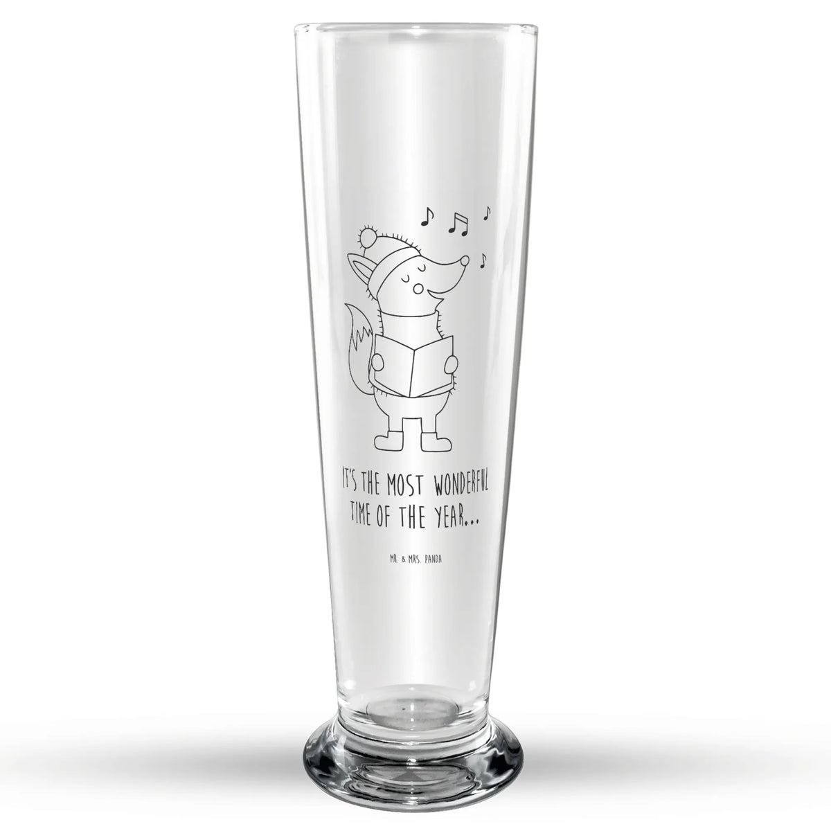 Beer glass Fox Singer Bierglas, Trinkglas, Bierbecher, Bier Glas, Glasbierglas, Glasbecher, Weihnachten, Winter, Weihnachtsdeko, Nikolaus, Advent, Heiligabend, Wintermotiv, Sänger, Geschenk Sänger, Fuchs, Füchse, Weihnachtslieder, Singen