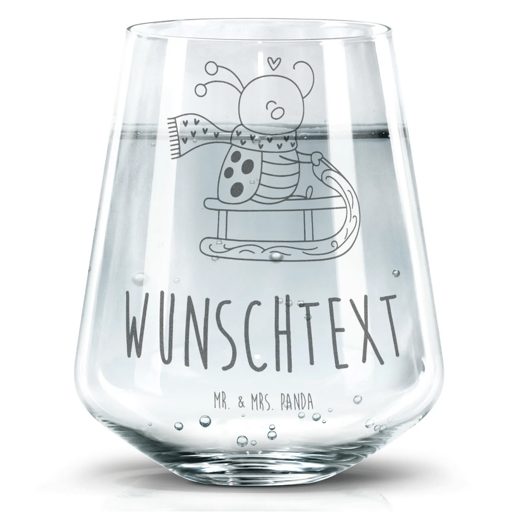 Personalized Drinking Glass Smörle sledding Winter, Christmas, Christmas time, snow