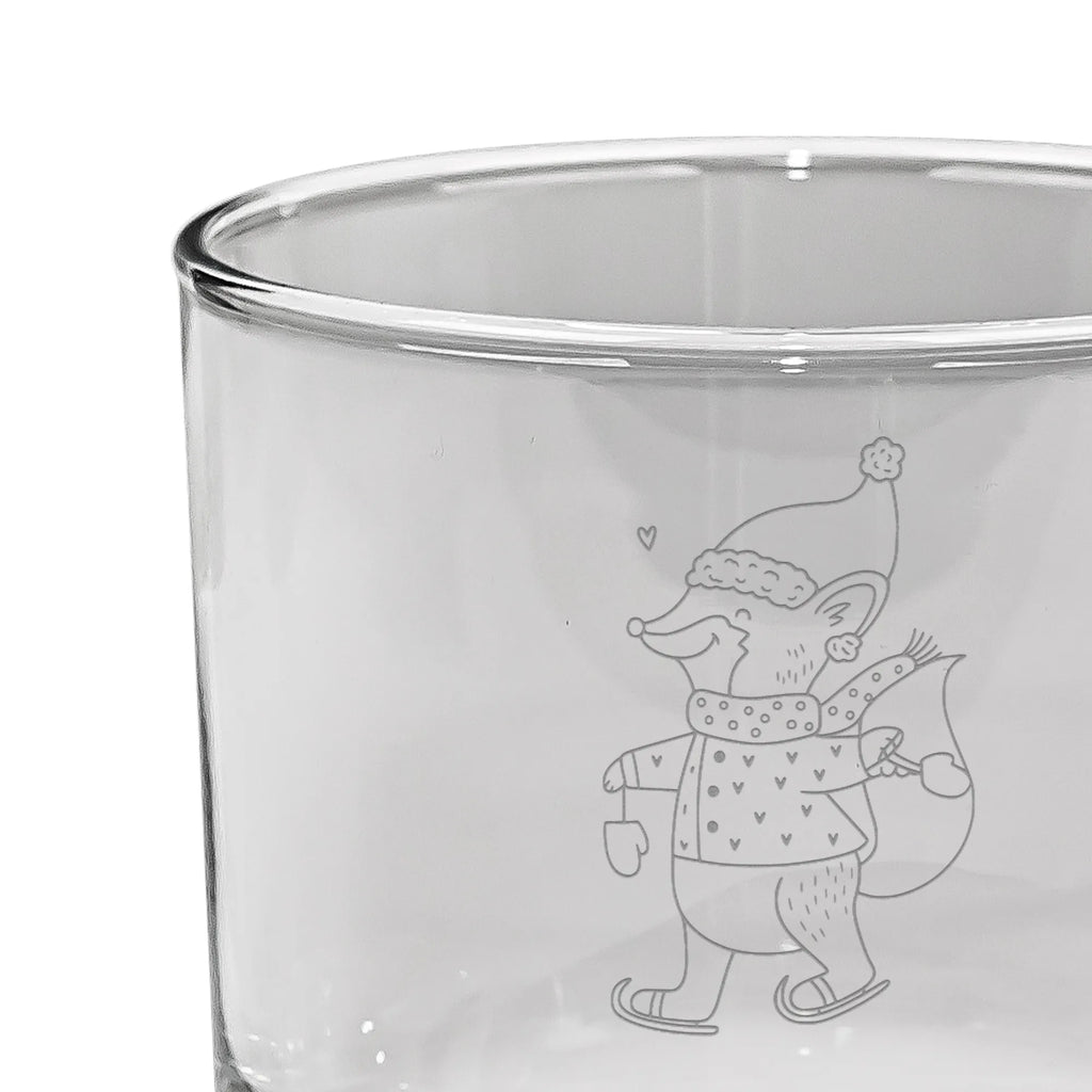 Spersonalizowana szklanka do whisky lis łyżwy Zima, Boże Narodzenie, dekoracje świąteczne, Mikołaj, Adwent, Wigilia, zimowy motyw