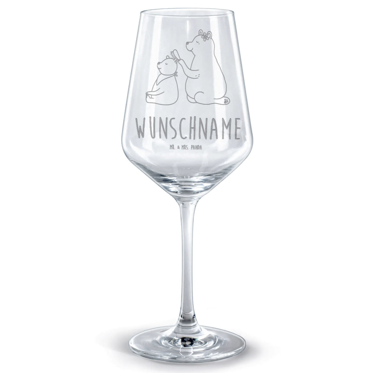 Personalized Red Wine Glass bear child Family, Father's Day, Mother's Day, brother, sister, Mom, Dad, Mama, Gift