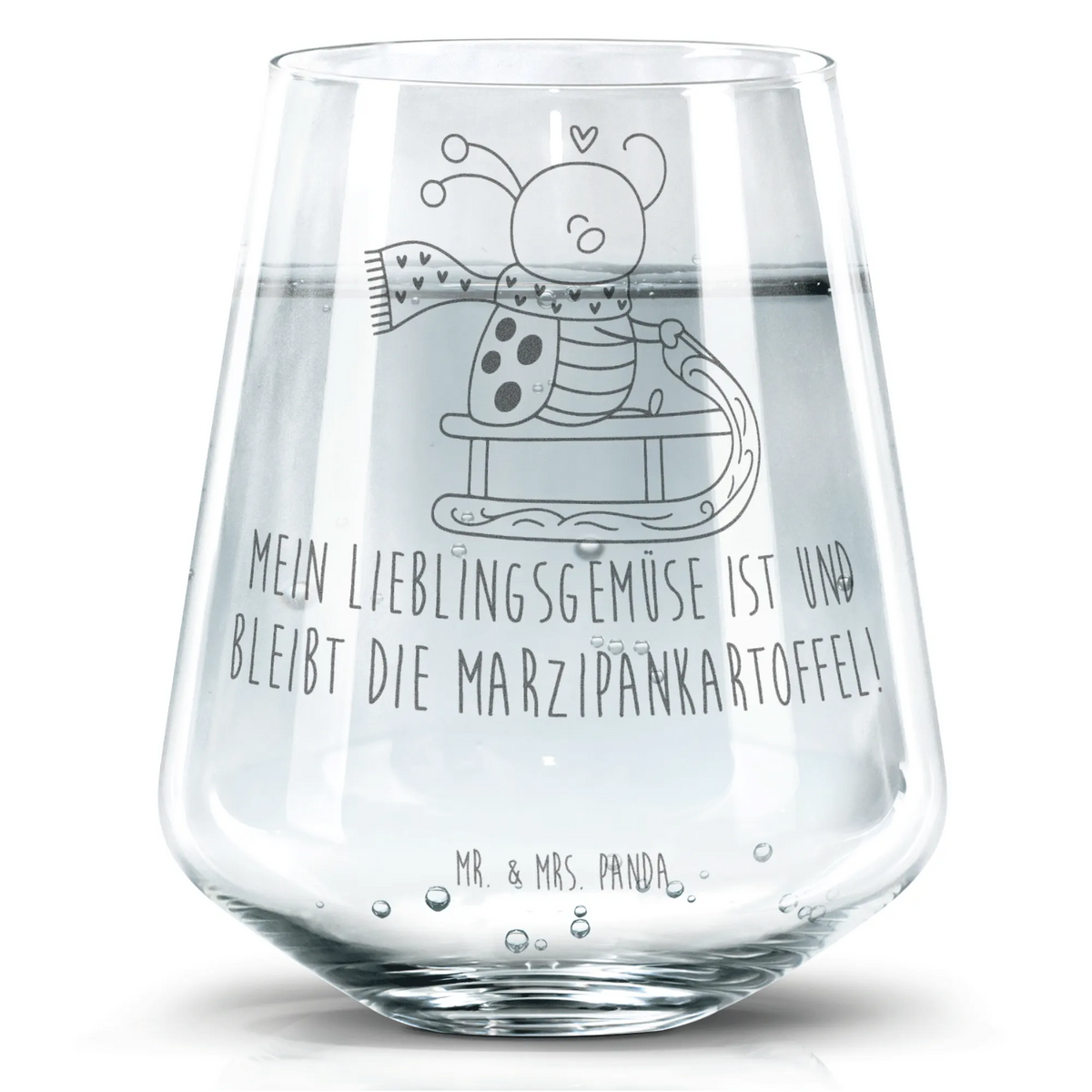 Drinking glass Smörle sledding Christmas time, snow