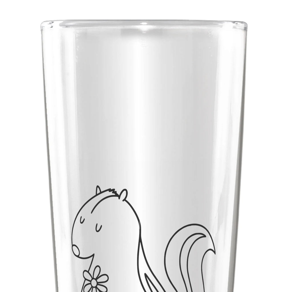 Personalized Beer Glass skunk flower Skunk, skunk, dreamy, dreams, stinker, stink, predator, wild animal, daydreamer