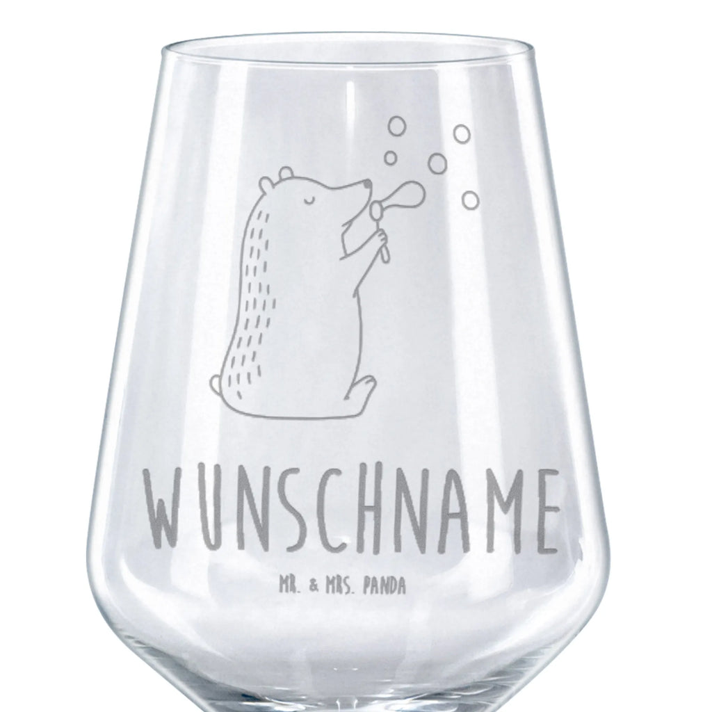 Personalizowany kieliszek do czerwonego wina niedźwiedź bańki mydlane Niedźwiedź, Miś, Pluszowy miś