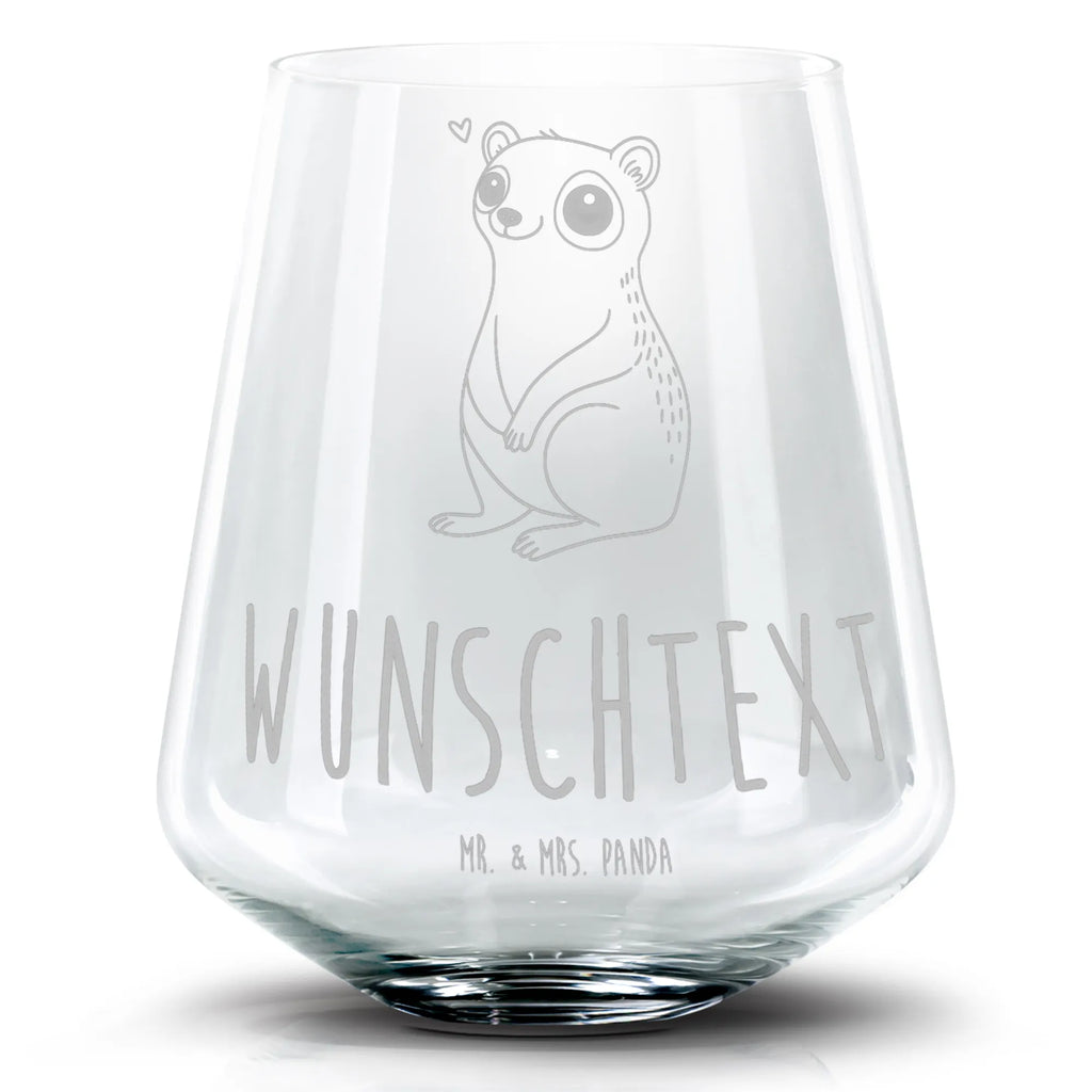 Personalized Cocktail Glass Slow loris Happy small animals, cute, funny, cute animal motives, hand drawn, small world, funny sayings, good mood, happy, gifts, gift ideas, special gifts, animal lover, card