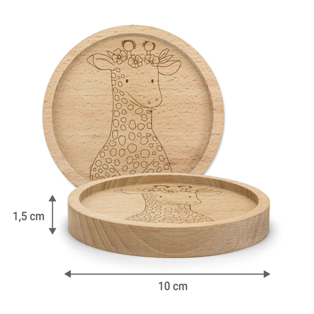 Drewniana podkładka żyrafa Wieniec kwiatów Afryka, dzikie zwierzęta