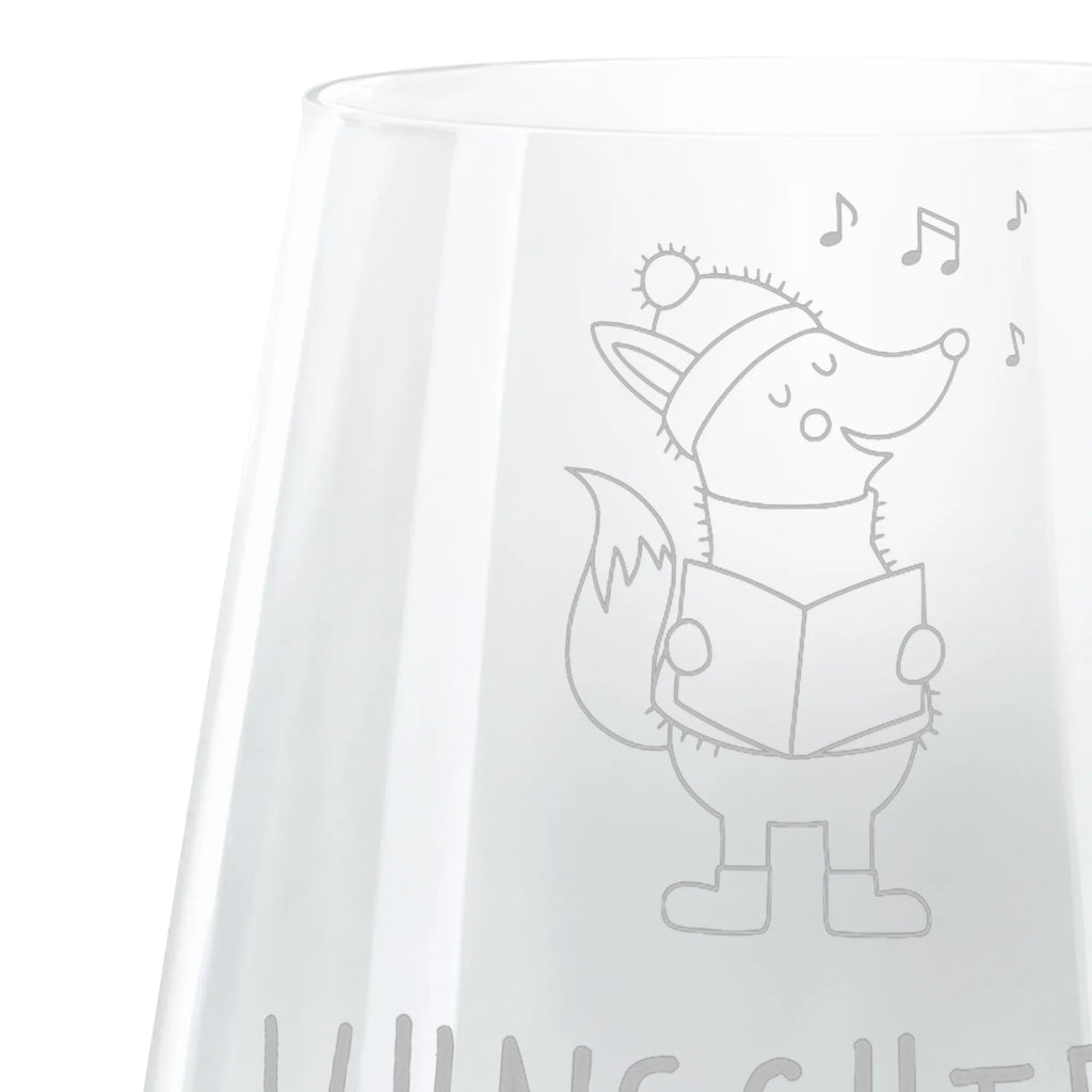 Personalizowany kieliszek koktajlowy lis Śpiewak Zima, Boże Narodzenie, dekoracje świąteczne, Mikołaj, Adwent, Wigilia, zimowy motyw