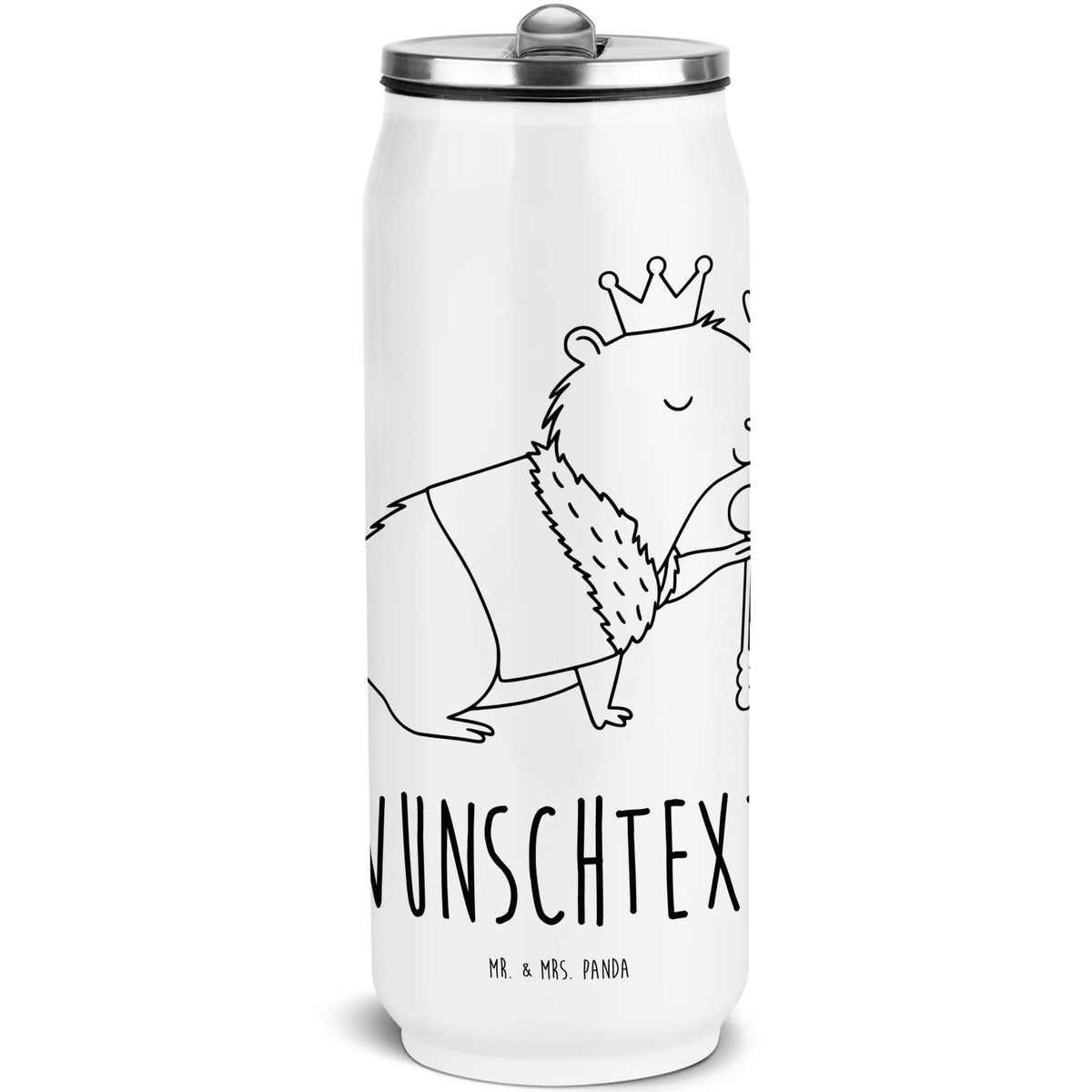 Personalized Beverage Cans Drinking Bottle Capybara King small animals, cute, funny, cute animal motives, hand drawn, small world, funny sayings, good mood, happy, gifts, gift ideas, special gifts, animal lover, card