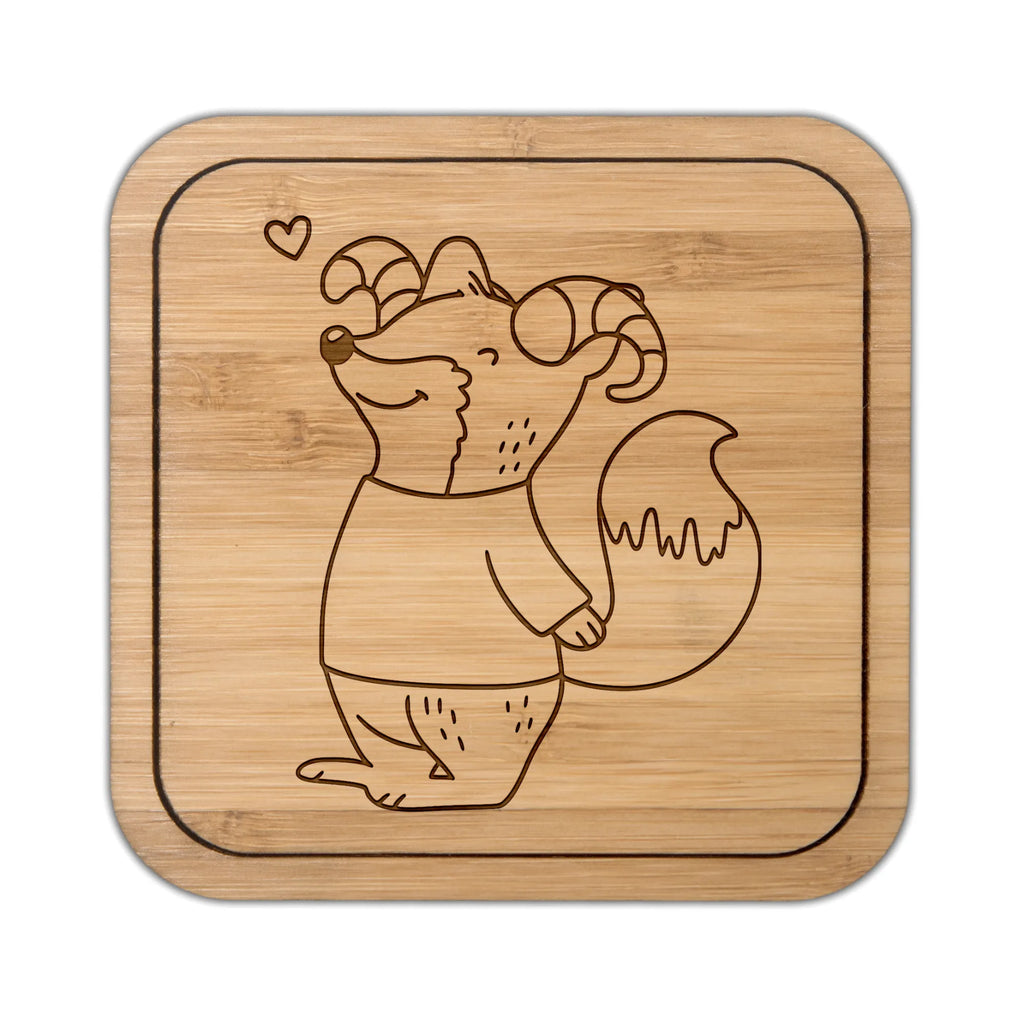 Square coaster Aries Astrology breakfast, party, glasses, gift, gifts, set, glass, square, presents, coasters, wood, giveaways, glass coasters, constellations, birthdays, astrology, zodiac, date of birth, month of birth