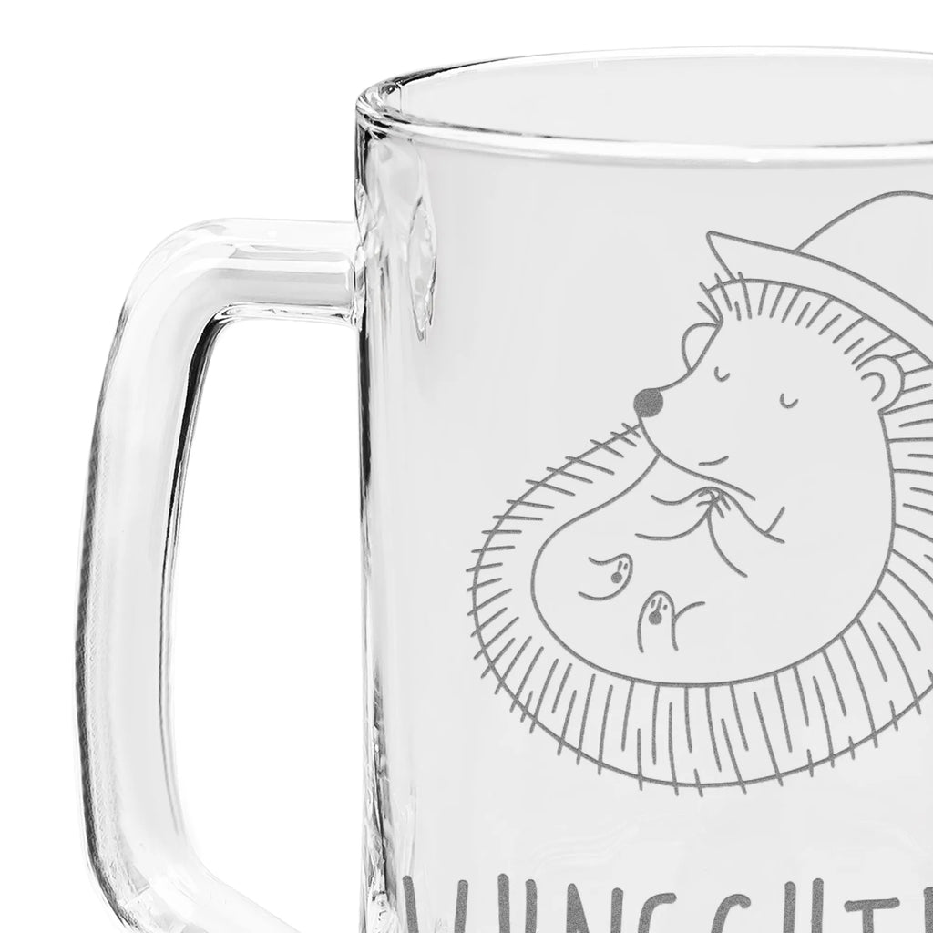 Personalizowany kufel do piwa z grawerem jeż Modlić się Motywy zwierzęce, dobra energia, zabawne powiedzonka, zwierzęta