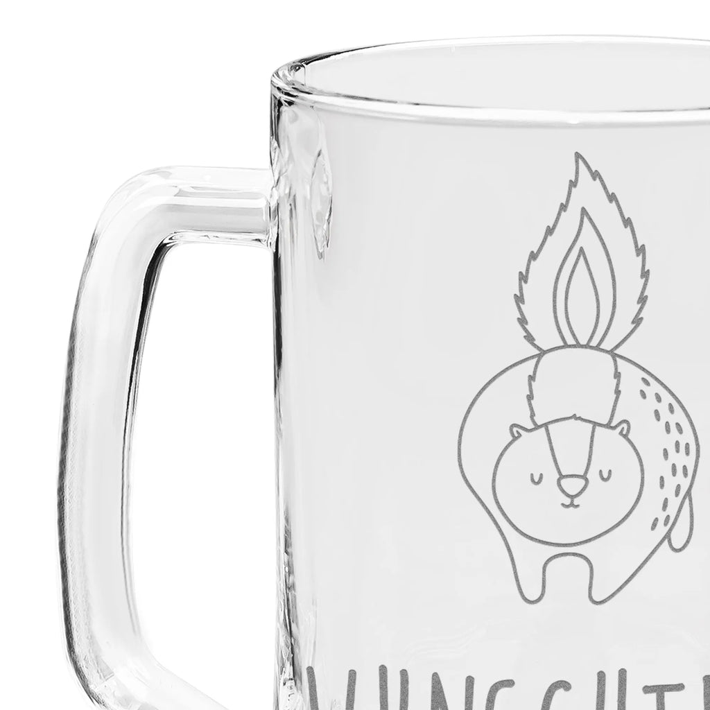 Personalized Engraved Beer Mug skunk attack Skunk, stinky, skunk, stinker, angry, predator, wild animal, threatening