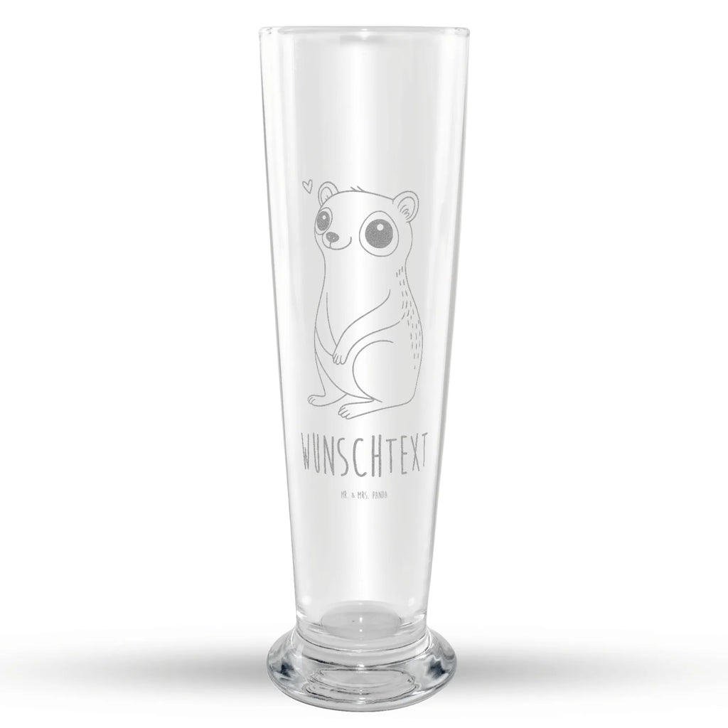 Customizable Wheat Glass Slow loris Happy small animals, cute, funny, cute animal motives, hand drawn, small world, funny sayings, good mood, happy, gifts, gift ideas, special gifts, animal lover, card