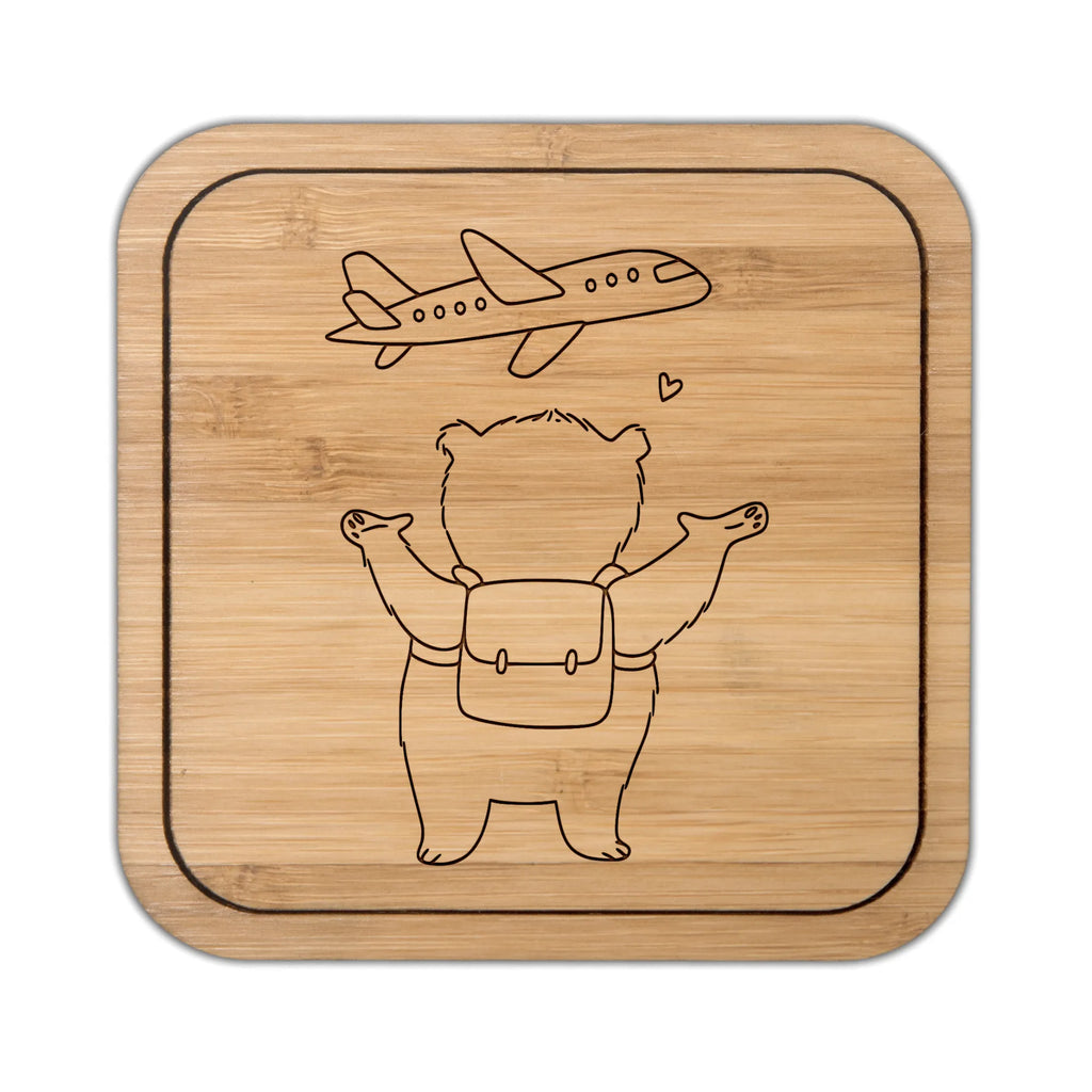 Square coaster bear Airplane breakfast, square, gift, party, glass, giveaways, wood, glass coasters, coasters, presents, glasses, gifts, set, Love, Loving, Two, Together, Marriage, Engagement, Proposal of marriage, Love gift, gift for her, gift for him, anniversary gift, Valentine&#39;s Day Gift for Women Love Gift Anniversary Wedding Anniversary Party Favor Gift for Girlfriend Gift for Partner Boyfriend Gift Token of Love for Men for Husband