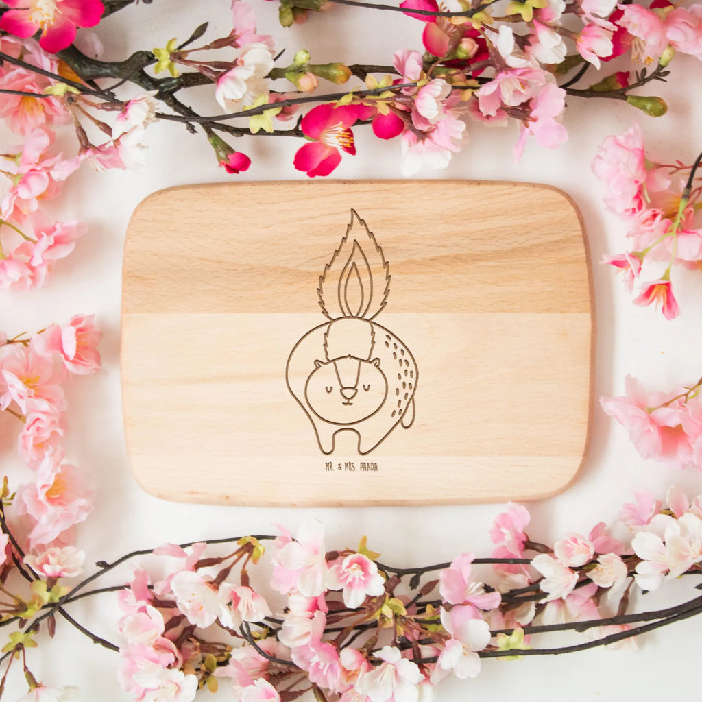 Frühstücksbrett Stinktier Angriff Frühstücksbrett, Schneidebrett, Holzbrett, Küchenbrett, Frühstücksbrettchen, Schneidebrett Holz, Stinktier, Skunk, Raubtier, Drohung, Wildtier, Stinki, wütend, Stinker