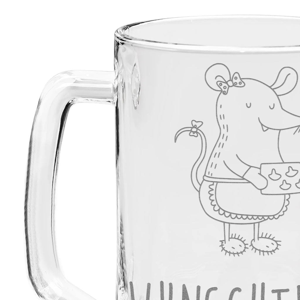 Personalizowany kufel do piwa z grawerem Mysz ciastka Zima, Boże Narodzenie, dekoracje świąteczne, Mikołaj, Adwent, Wigilia, zimowy motyw