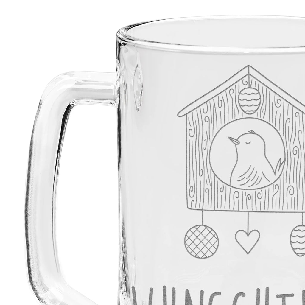 Personalizowany kufel do piwa z grawerem ptak Dom Motywy zwierzęce, dobra energia, zabawne powiedzonka, zwierzęta