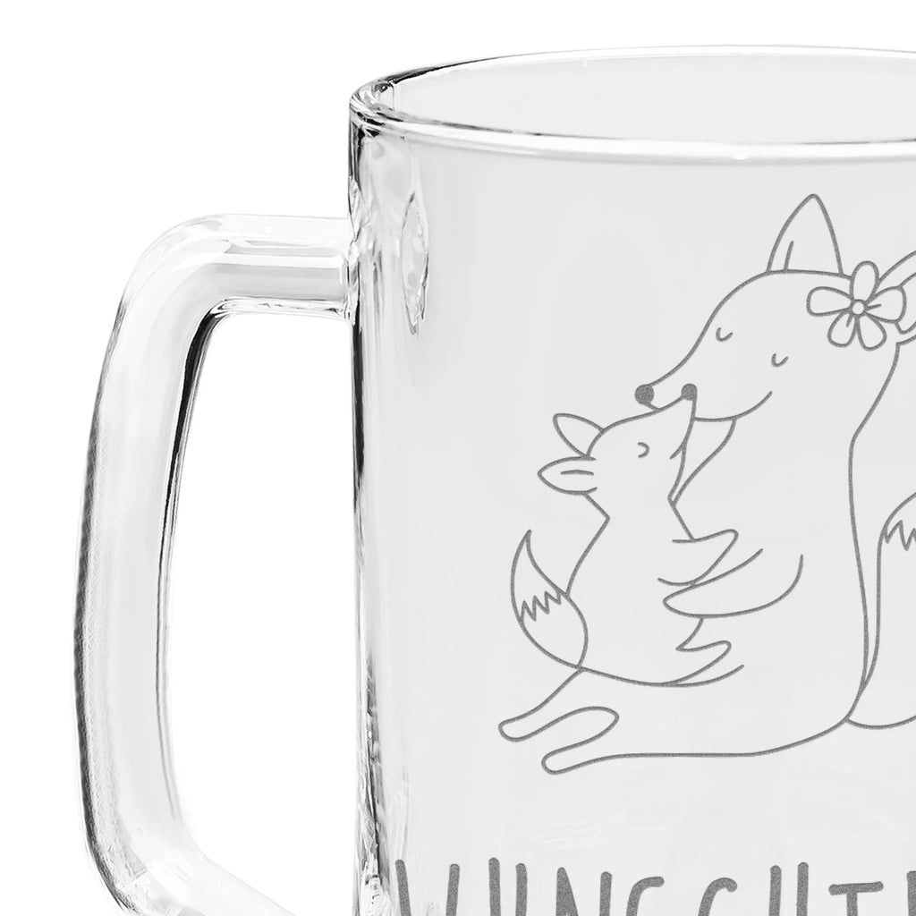 Personalizowany kufel do piwa z grawerem Lis Mama Rodzina, Dzień Ojca, Dzień Matki, brat, siostra, mama, tata, babcia, dziadek