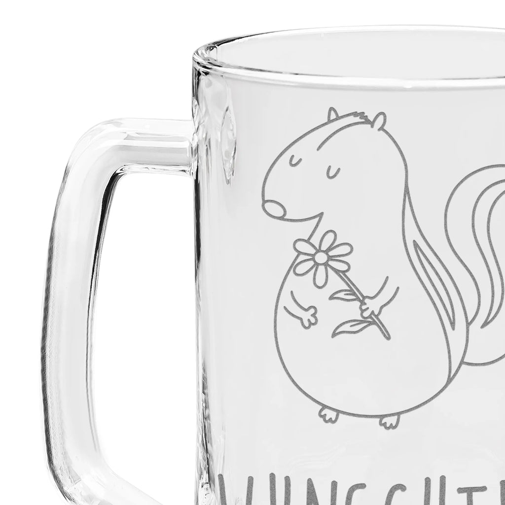 Personalized Engraved Beer Mug skunk flower Skunk, dreams, wild animal, skunk, daydreamer, predator, stink, dreamy, stinker