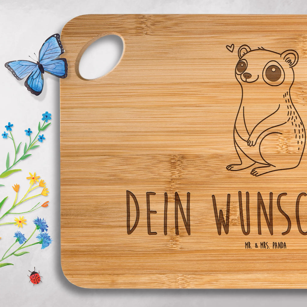 Personalized Cutting Board Slow loris Happy small animals, cute, funny, cute animal motives, hand drawn, small world, funny sayings, good mood, happy, gifts, gift ideas, special gifts, animal lover, card