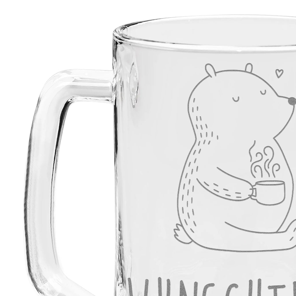 Personalized Engraved Beer Mug bear morning coffee Love, Loving, Two, Together, Marriage, Engagement, Proposal of marriage, Love gift, gift for her, gift for him, anniversary gift, Valentine&#39;s Day Gift for Women Love Gift Anniversary Wedding Anniversary Party Favor Gift for Girlfriend Gift for Partner Boyfriend Gift Token of Love for Men for Husband
