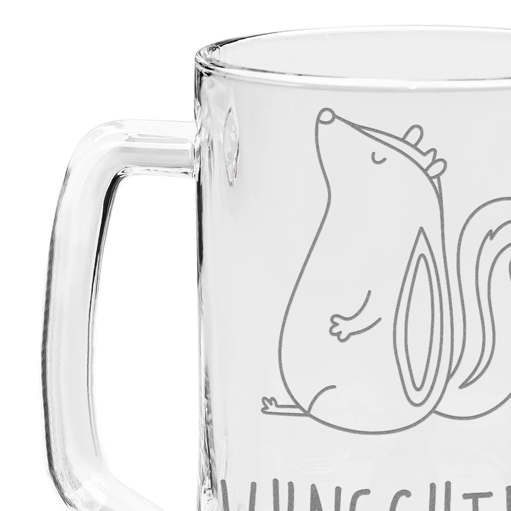 Personalizowany kufel do piwa z grawerem skunks siedzenie Stinktier, Skunk