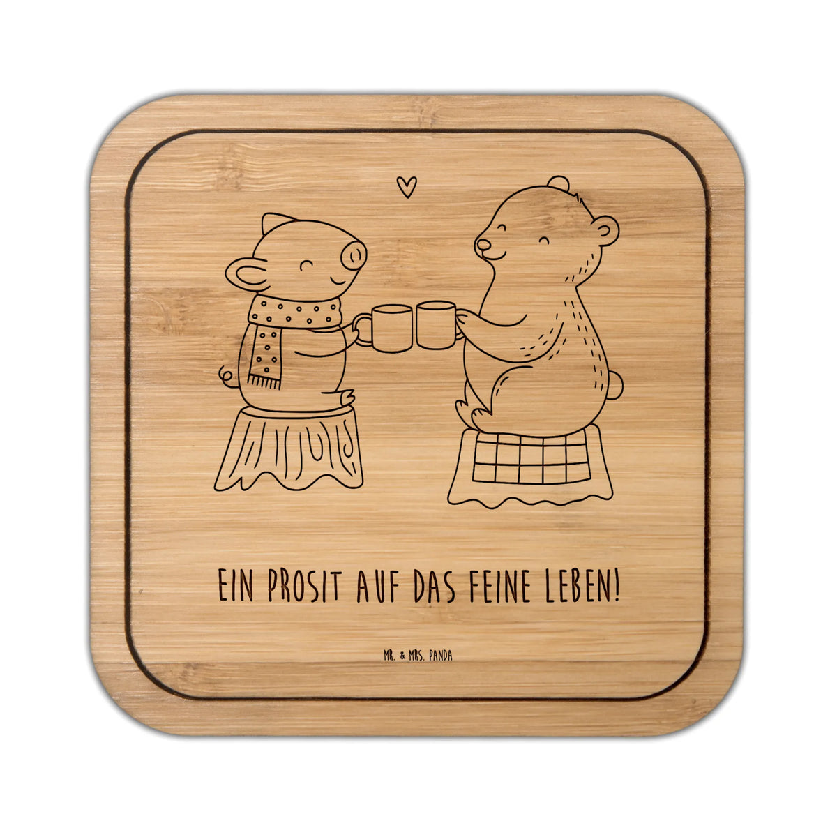 Square coaster Glowing Pig Bash coasters, set, square, breakfast, wood, party, glasses, glass coasters, gift, glass, giveaways, presents, gifts, Winter, Christmas, Christmas time, snow