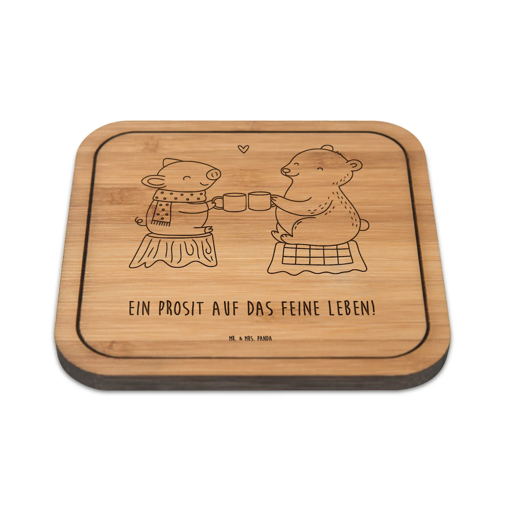 Square coaster Glowing Pig Bash coasters, set, square, breakfast, wood, party, glasses, glass coasters, gift, glass, giveaways, presents, gifts, Winter, Christmas, Christmas time, snow