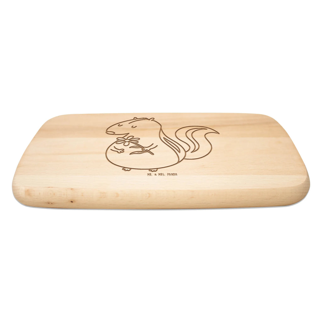 Küchenbrett Stinktier Blume Frühstücksbrett, Schneidebrett Holz, Frühstücksbrettchen, Küchenbrett, Holzbrett, Schneidebrett, Stinktier, Skunk, Dreams, Stinker, Tagträumer, verträumt, Träume, Stinki, Wildtier, Raubtier