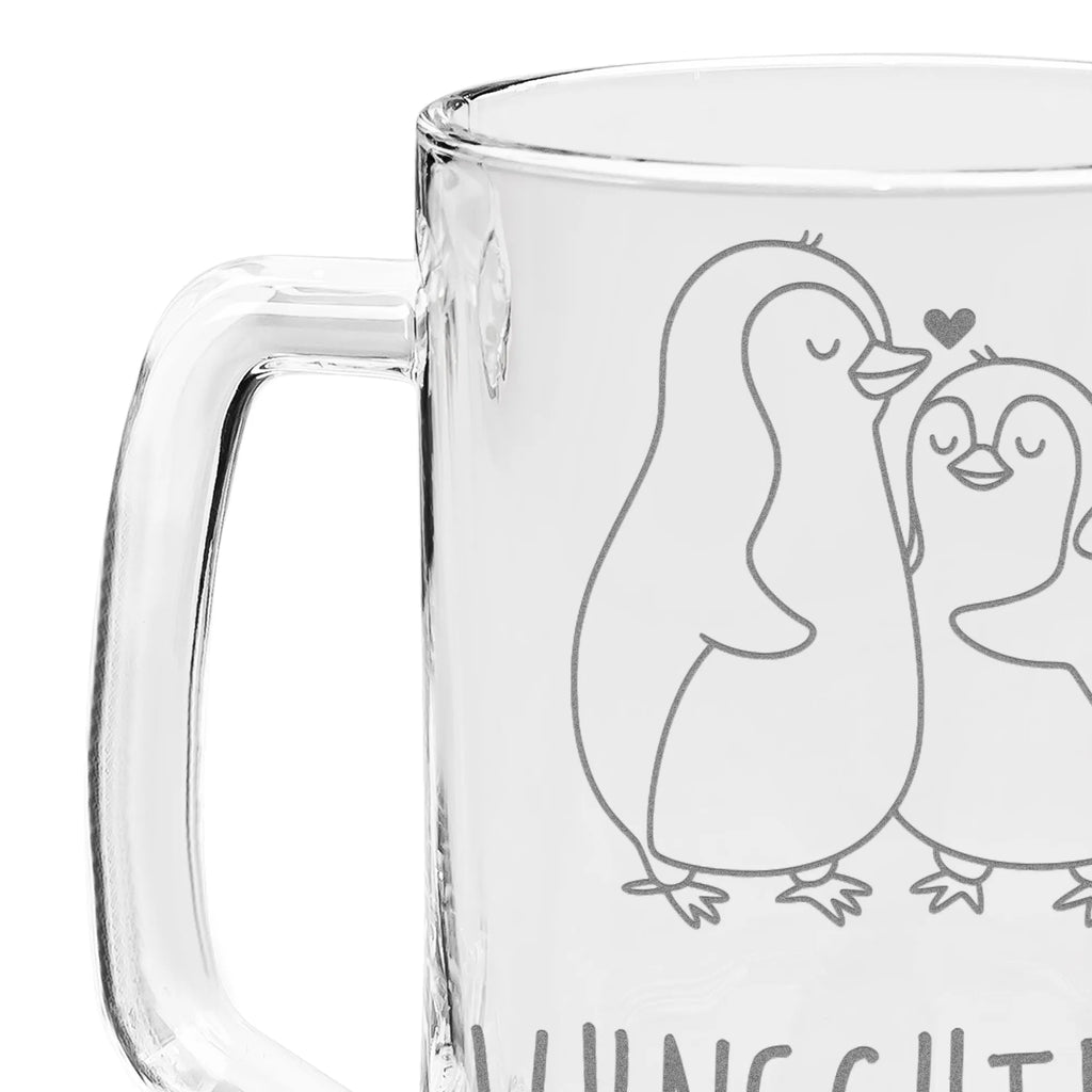 Personalizowany kufel do piwa z grawerem pingwiny zasypianie Miłość, partner, przyjaciel, przyjaciółka, mąż, żona, wesele, zaręczyny, prośba o rękę, prezent miłosny, rocznica, dzień ślubu