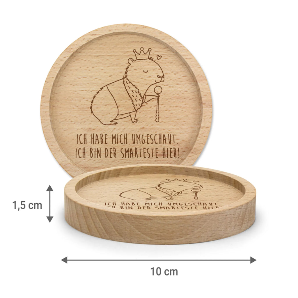 Holz Untersetzer Capybara König Holz Untersetzer, Untersetzer graviert, Gravierte Untersetzer, Untersetzer, Tiermotive, Gute Laune, lustige Sprüche, Tiere, König, Capybara