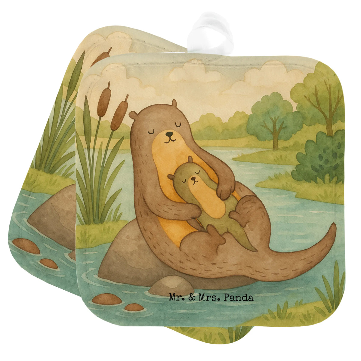 Pot holder otter child Design animal lover, marten, sea otter, European otter, water mammal, aquatic animal, baby otter, predator, water, otter gifts, gift ideas for animal lovers, animal, mammal, water animal, gifts for people in love, Otter Sea Otter Lake Otter