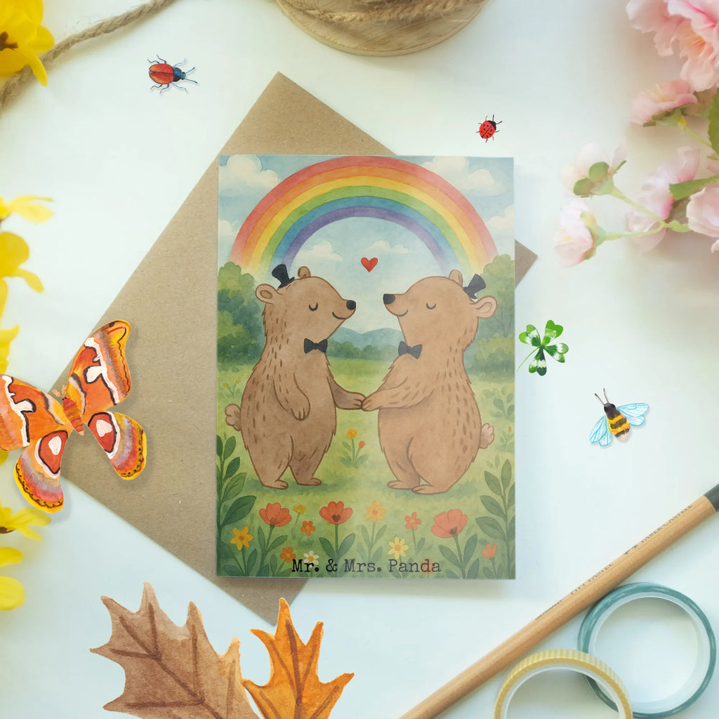 Grußkarte Bären Gay Pride Design Grußkarte, Klappkarte, Einladungskarte, Glückwunschkarte, Hochzeitskarte, Geburtstagskarte, Karte, Ansichtskarten, Hochzeit, Hochzeitsgeschenk, Ehe, Hochzeitsfeier, Trauung, Trauungsgeschenk, Verlobungsfeier, Verlobungsgeschenk, Hochzeitsgeschenkideen, Hochzeitsgeschenke für Brautpaar