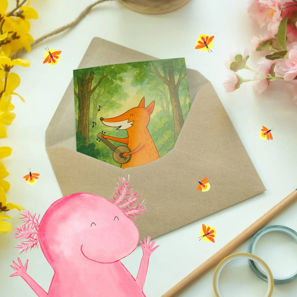 Grußkarte Fuchs Gitarre Design Grußkarte, Klappkarte, Einladungskarte, Glückwunschkarte, Hochzeitskarte, Geburtstagskarte, Karte, Ansichtskarten, Fuchs, Füchse, Geschenk Musiker, Musik Spruch, Musikerin, Sänger, Sängerin, Gitarre