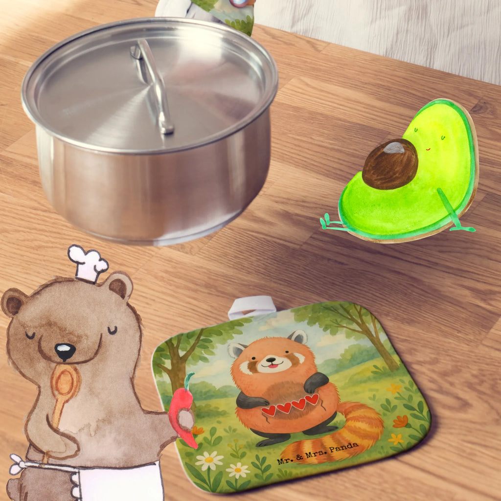 2er Set Topflappen  Roter Panda Design Topflappen, Topfuntersetzer, Ofenhandschuh, Topflappen Set, Topflappen lustig, Topflappen mit Spruch, Ofenhandschuhe, Topfhandschuhe, Topfhandschuh, Topflappenset, Topflappen 2er Set, Schöne Topflappen, Tiermotive, Gute Laune, lustige Sprüche, Tiere, Panda, Liebe, Rot, Herz, Liebling, Lieblingsmensch