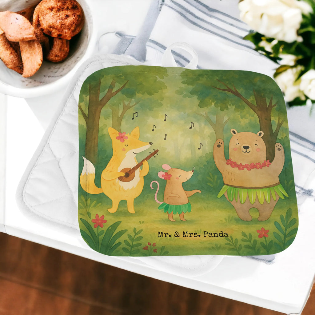 2er Set Topflappen  Waldtiere Aloha Design Topflappen, Topfuntersetzer, Ofenhandschuh, Topflappen Set, Topflappen lustig, Topflappen mit Spruch, Ofenhandschuhe, Topfhandschuhe, Topfhandschuh, Topflappenset, Topflappen 2er Set, Schöne Topflappen, Tiermotive, Gute Laune, lustige Sprüche, Tiere, Wald, Waldtiere, Musik, Aloha, Bär, Hase, Igel, Tanzen, Leben, Lachen