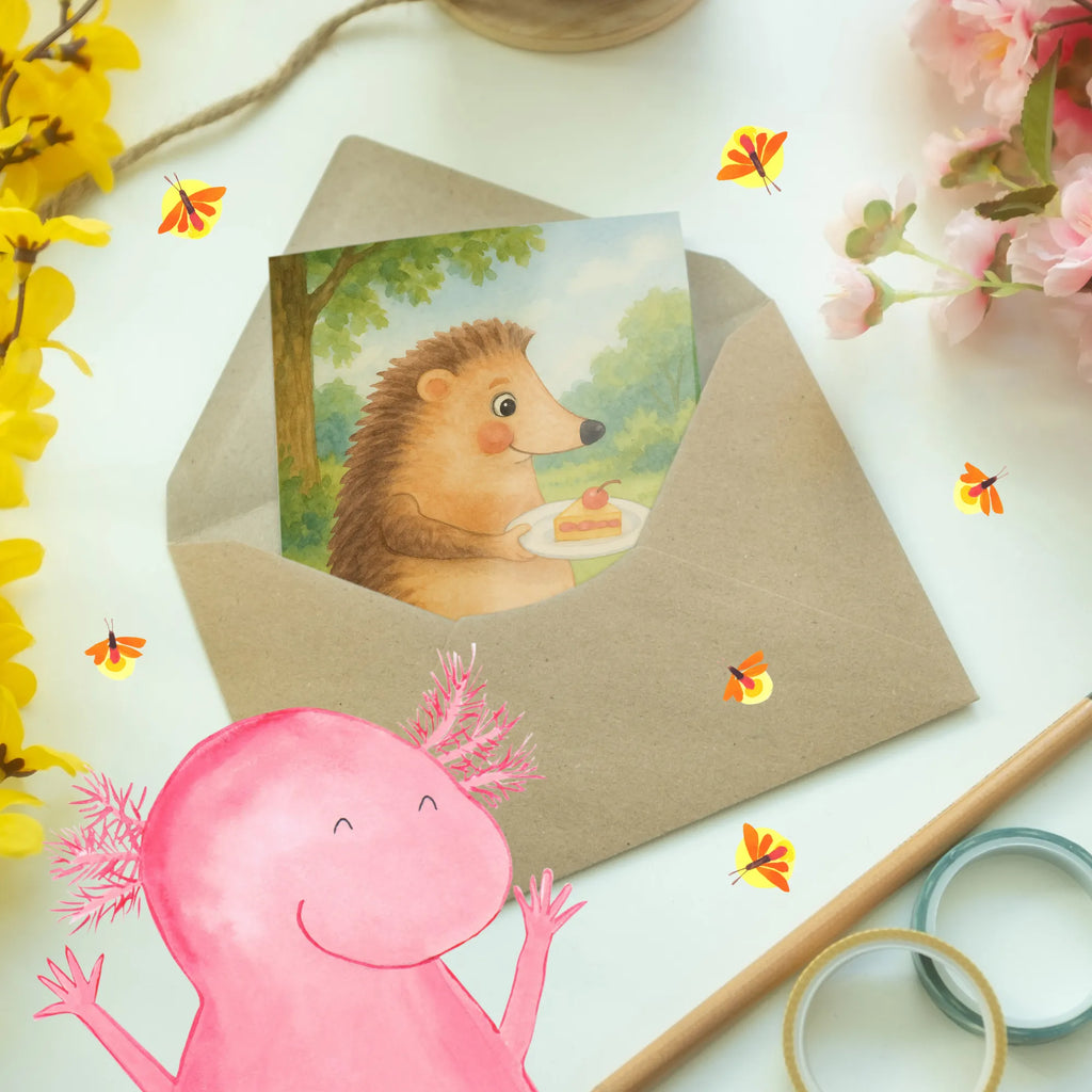 Grußkarte Igel Kuchenstück Design Grußkarte, Klappkarte, Einladungskarte, Glückwunschkarte, Hochzeitskarte, Geburtstagskarte, Karte, Ansichtskarten, Tiermotive, Gute Laune, lustige Sprüche, Tiere, Igel, Essen Spruch, Kuchen, Backen Geschenk, Kuchen backen, Einladung Party, Geburtstagskuchen, Torte