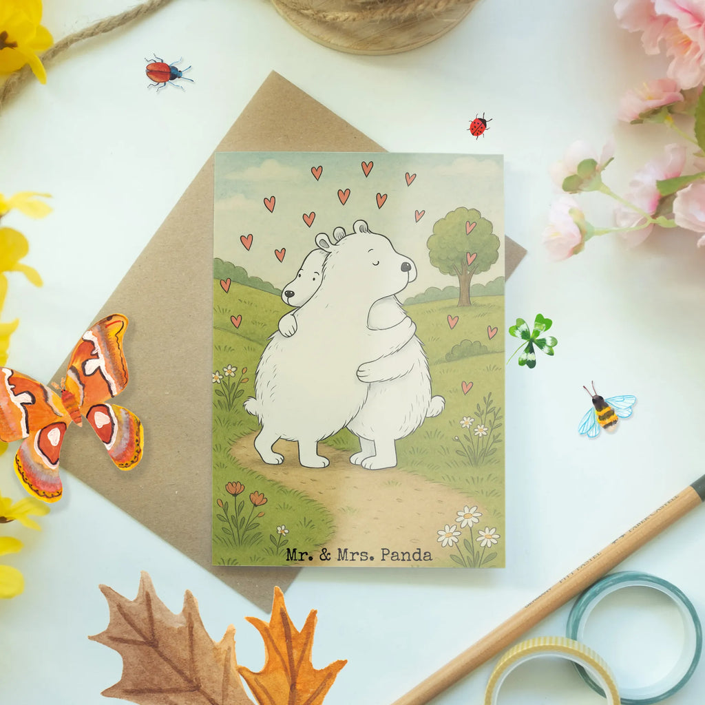 Grußkarte Eisbär Umarmen Design Grußkarte, Klappkarte, Einladungskarte, Glückwunschkarte, Hochzeitskarte, Geburtstagskarte, Karte, Ansichtskarten, Tiermotive, Gute Laune, lustige Sprüche, Tiere