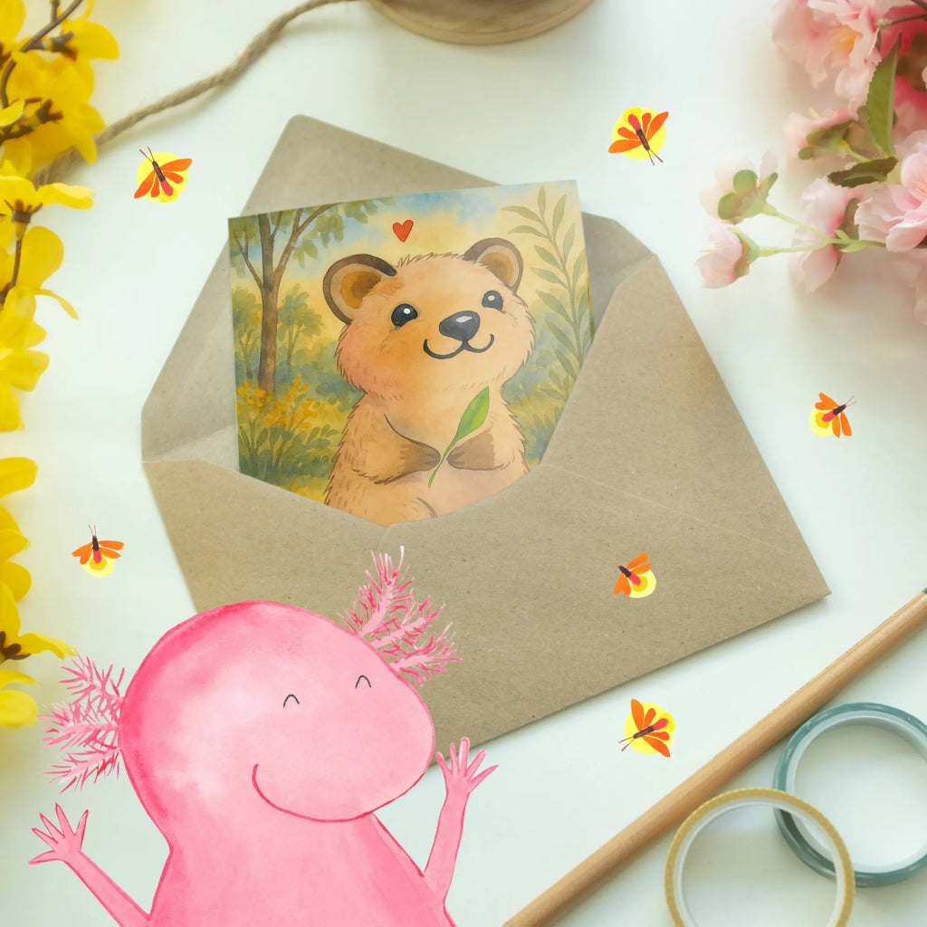 Grußkarte Quokka Happy Design Grußkarte, Klappkarte, Einladungskarte, Glückwunschkarte, Hochzeitskarte, Geburtstagskarte, Karte, Ansichtskarten, Tiermotive, Gute Laune, lustige Sprüche, Tiere, Quokka, Verschieben, Aufschieberitis, Lustiger Spruch, Niedliches Tier, Dinge erledigen