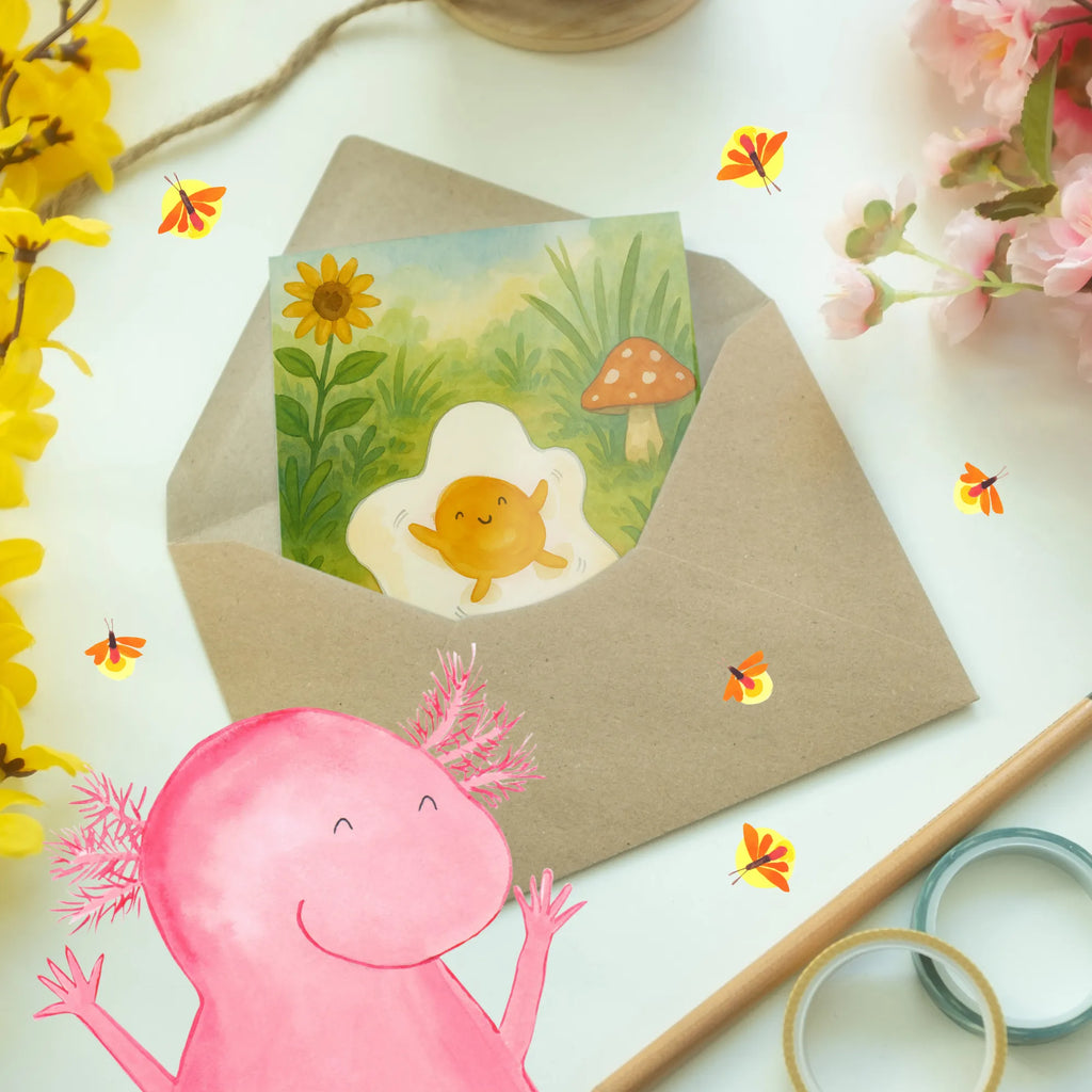 Grußkarte Spiegelei Ei Design Grußkarte, Klappkarte, Einladungskarte, Glückwunschkarte, Hochzeitskarte, Geburtstagskarte, Karte, Ansichtskarten, Tiermotive, Gute Laune, lustige Sprüche, Tiere, Ei, Spiegelei, Schön, Tag, Glücklich, Liebe