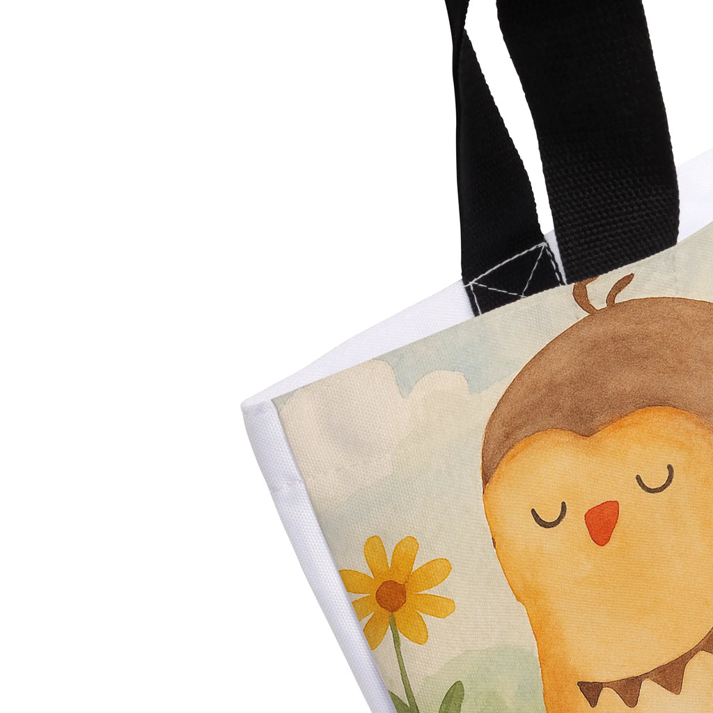 Shopper Eule Zufrieden Design Beutel, Einkaufstasche, Tasche, Strandtasche, Einkaufsbeutel, Shopper, Schultasche, Freizeittasche, Tragebeutel, Schulbeutel, Alltagstasche, Eule, Eule Spruch, Eule deko, Owl, Liebe Spruch, Romantisch, Wortspiel lustig, Spruch schön, Geschenk Hochzeitstag