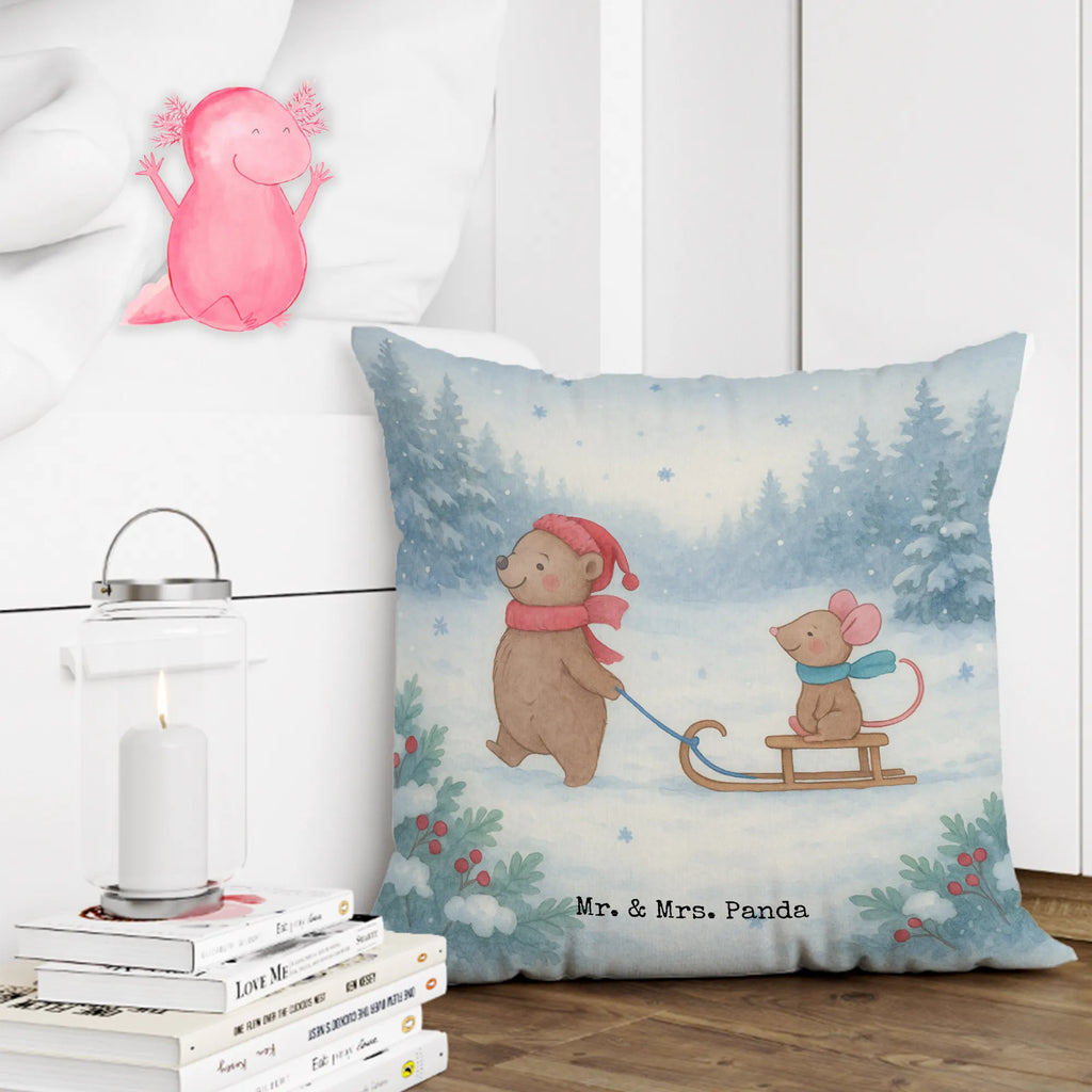 40x40 Kissen Bär und Maus Schlitten Design Sofakissen 40x40, Sofakissen, Dekokissen, Kopfkissen, Kissen, Kissenhülle 40x40, sitzkissen, Kissen 40x40 Waschbar, Motivkissen, Kissenbezug 40x40, Kissenhülle, Kopfkissen 40x40, Kissenbezüge, Dekokissen Sofa, Couchkissen, Zierkissen, Dekokissen 40x40, sofakissen, Kissen 40x40, Winter, Weihnachten, Weihnachtsdeko, Nikolaus, Advent, Heiligabend, Wintermotiv
